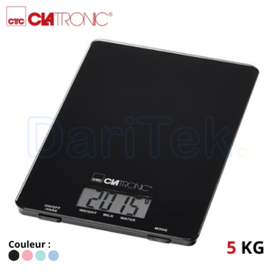 Balance de Cuisine Numérique Clatronic 5 KG avec Surface en Verre - KW 3626
