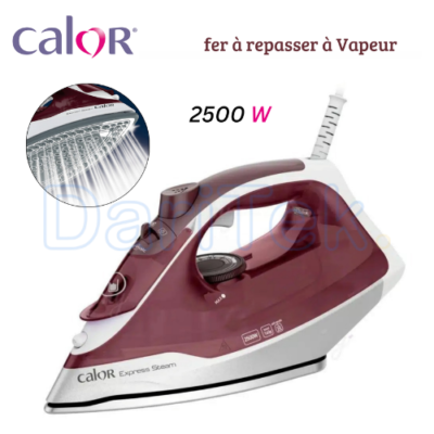 مكواة بخار Calor بقوة 2500 واط وسعة 270 مل مع وظيفة Pressing بقدرة 160 غ/دقيقة – Express Steam FV2850C0 DariTek
