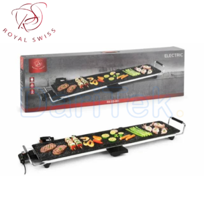 Plancha et Grill Électrique Royal Swiss 2000W XXL 90 x 23 cm avec Thermostat Réglable - RS-ED-001 DariTek