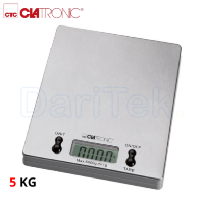 Balance de Cuisine Numérique Clatronic 5 Kg en Acier Inoxydable - KW 3367