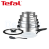 طقم أواني طهي Tefal من 10 قطع بمقبض قابل للإزالة مع مقالي و قدور من الفولاذ المقاوم للصدأ غير لاصقة – Ingenio Emotion L897S104 DariTek
