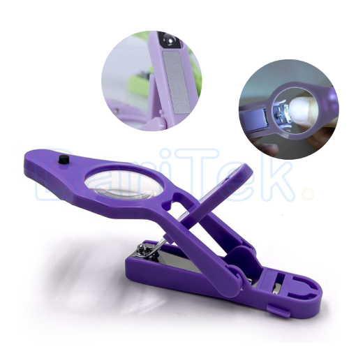 Coupe-Ongles de Précision avec Loupe Grossissante et Lampe LED Pour Personnes Agées et Enfants