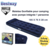 Matelas Gonflable Camping 1 Place avec Pompe et Oreiller Intégrés - Bestway 67223