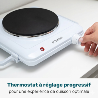 Plaque de cuisson 1500W BOMANN avec thermostat réglable - EKP 5027 CB