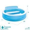 Piscine Rond Gonflable INTEX Avec Fauteuil Familiale 224 x 216x 76 cm - 57190