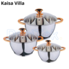Batterie De Cuisine 06 Pièces Kaisa Villa 03 Marmites en Inox et 03 Couvercles en Verre - KV-6647 Batterie De Cuisine 06 Pièces Kaisa Villa 03 Marmites en Inox et 03 Couvercles en Verre - KV-6647 DariTek