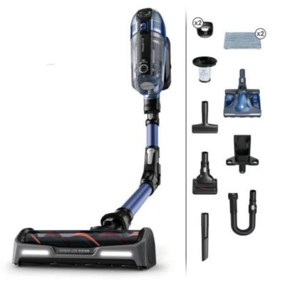 مكنسة وممسحة Rowenta X-Force Flex 14.60 لاسلكية عمودية ومحمولة يدوياً - قوة شفط 200 واط هوائي وتشغيل يصل إلى 70 دقيقة - تقنية Aqua للمسح + 11 ملحقاً - خزان سعة 900 مل - RH99C0WO DariTek