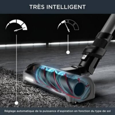 مكنسة وممسحة Rowenta X-Force Flex 14.60 لاسلكية عمودية ومحمولة يدوياً - قوة شفط 200 واط هوائي وتشغيل يصل إلى 70 دقيقة - تقنية Aqua للمسح + 11 ملحقاً - خزان سعة 900 مل - RH99C0WO DariTek