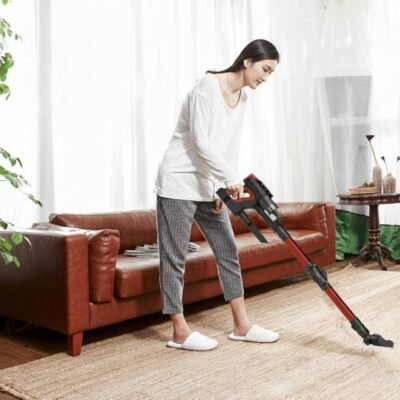 مكنسة Techwood الكهربائية اللاسلكية 2 في 1 - 140 واط مع خزان سعة 800 مل - تشغيل يصل إلى 35 دقيقة - خفيفة الوزن مع ملحقات متضمنة - TAB-6625 DariTek