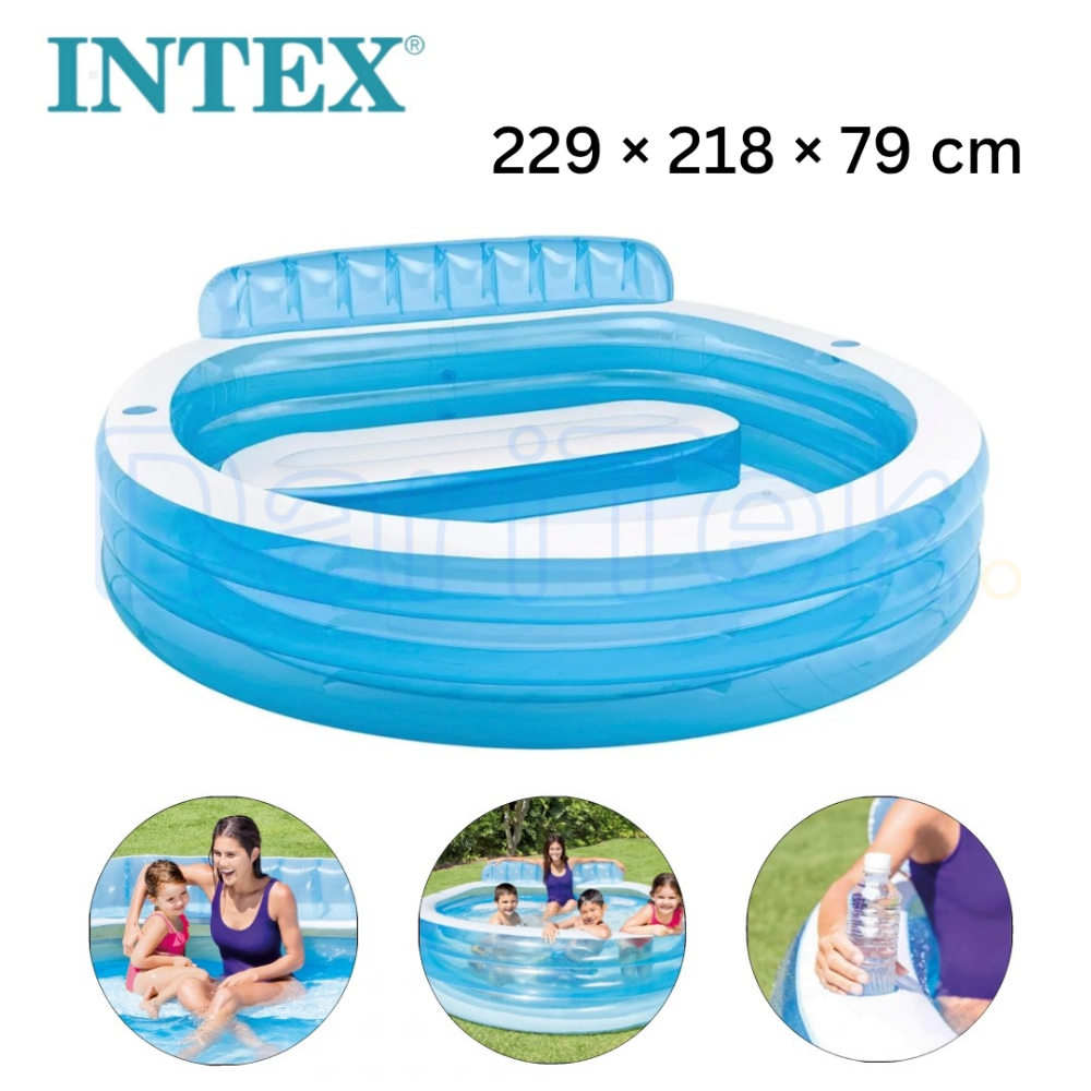 Piscine Rond Gonflable INTEX Avec Fauteuil Familiale 224 x 216x 76 cm - 57190