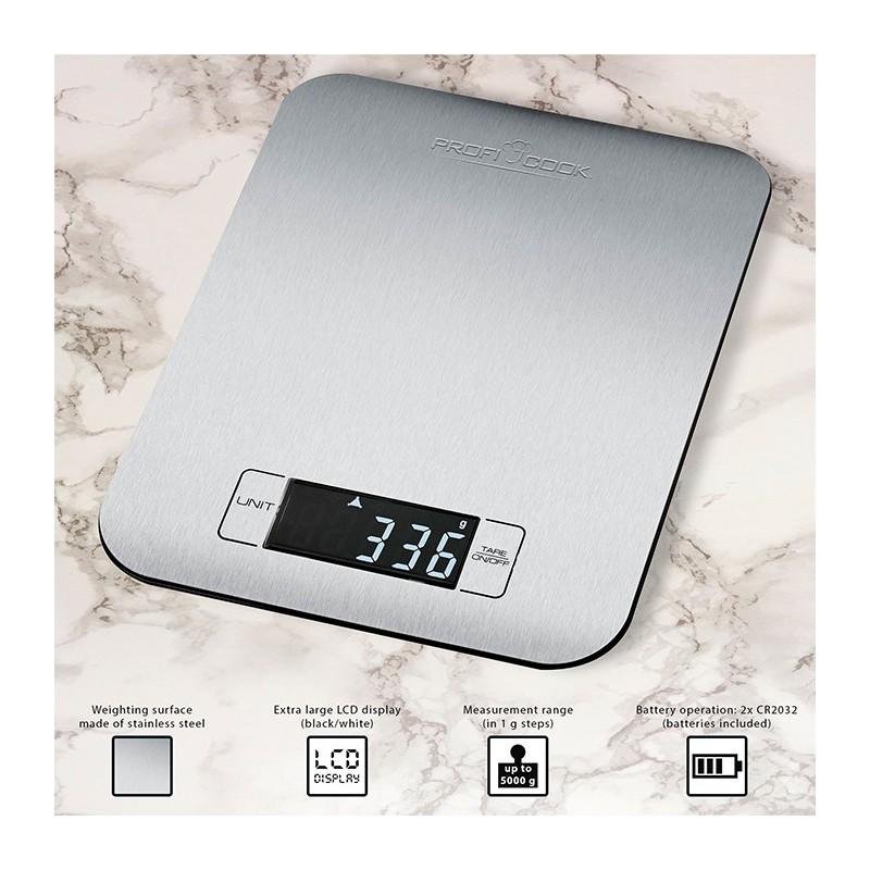 Balance de Cuisine Numérique Proficook 5 Kg en Acier Inoxydable - PC-KW 1061 Balance de Cuisine Numérique Proficook 5 Kg en Acier Inoxydable - PC-KW 1061 – Image 5