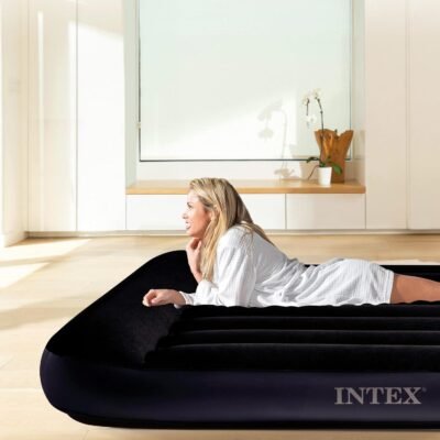فرشة هوائية Intex بمقاس 1.5 شخص مع مضخة كهربائية USB مدمجة 191 × 99 × 25 سم للتخييم والشاطئ والمنزل - 66127 DariTek