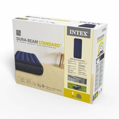 Matelas Gonflable Intex 1 Place 191x76x25 cm Classic Downy pour Camping Plage et Maison - 64756 DariTek