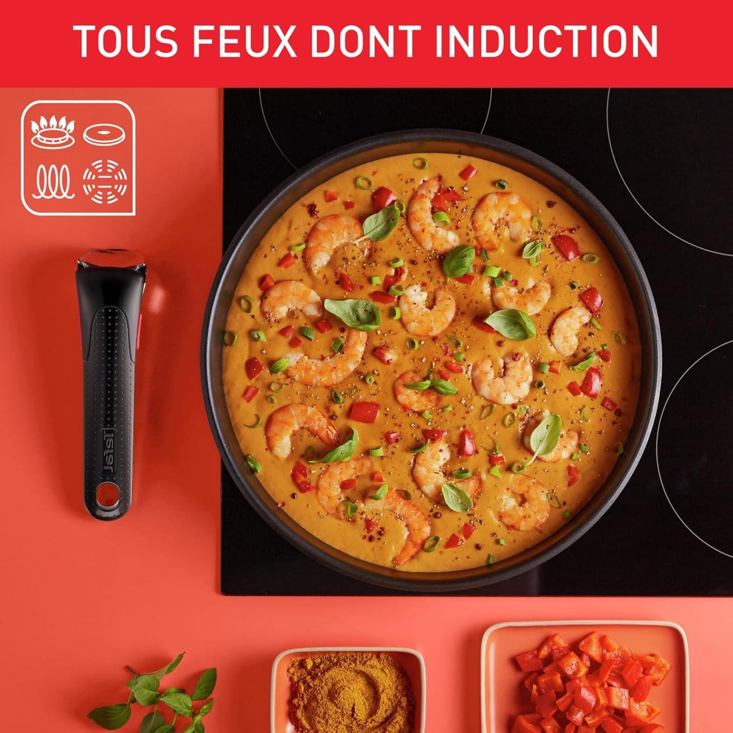 Batterie de Cuisine Tefal 10 Pièces à Poignée Amovible et Poêle et Casseroles en Inox Anti-adhésif - Ingenio Emotion L897S104 Batterie de Cuisine Tefal 10 Pièces à Poignée Amovible et Poêle et Casseroles en Inox Anti-adhésif - Ingenio Emotion L897S104 – Image 6