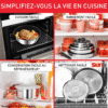 طقم أواني طهي Tefal من 20 قطعة من الفولاذ المقاوم للصدأ – مقالي وقدور مع مقابض قابلة للإزالة – Ingenio Emotion L897SK04 DariTek