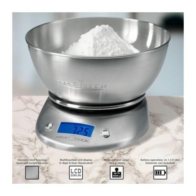 Balance de Cuisine Numérique Proficook 5 Kg avec Bol 2L en Inox Facile à Lire - PC KW 1040 DariTek