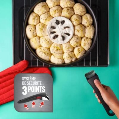 طقم أواني طهي Tefal من 8 قطع – مقالي و قدور غير لاصقة مع مقبض قابل للإزالة و ملعقة – Ingenio Daily Chef L3989102 DariTek