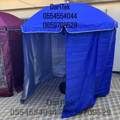 Parasol Tente 2.20 m 2en1 avec Rideau Amovible Anti-UV pour Plage et Jardin (Socle NON Inclus)