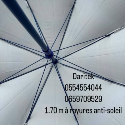 Parasol 1.70 m à Rayures Anti Soleil pour Plage et Jardin (Socle NON Inclus) DariTek