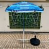 Parasol 1.70 m à Rayures Anti Soleil pour Plage et Jardin (Socle NON Inclus)