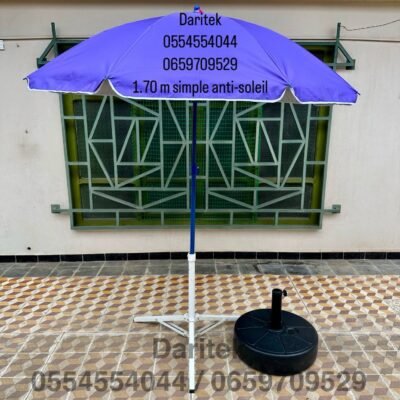 Parasol 1.70 m Anti Soleil pour Plage et Jardin (Socle NON Inclus) DariTek