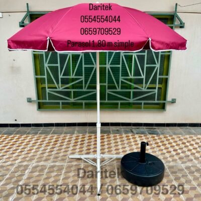 Parasol 1.80 m Importation avec Couleurs Unies pour Plage et Jardin (Socle NON Inclus)