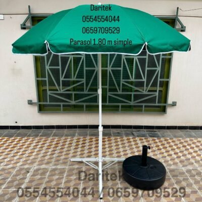 مظلة شمسية مستوردة بقطر 1.80 متر بألوان موحدة للشاطئ والحديقة (القاعدة غير مرفقة) DariTek