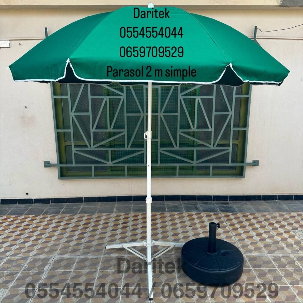 Parasol 2 m Importation avec Couleurs Unies pour Plage et Jardin (Socle NON Inclus)