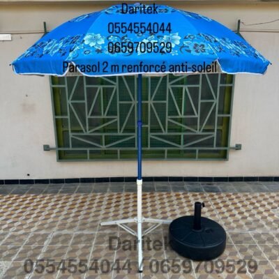 Parasol 2 m Importation Anti Soleil avec Baleines Renforcées pour Plage et Jardin (Socle NON Inclus) DariTek
