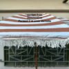 Parasol Importation 2 m à Rayures avec Dentelle pour Plage et Jardin (Socle NON Inclus) DariTek