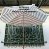 Parasol Importation 2 m à Rayures avec Dentelle pour Plage et Jardin (Socle NON Inclus) DariTek