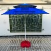 Parasol Importation 2.20 m Double Chapeau Casquette Anti Vent et Anti Soleil avec 3 Positions (Socle NON Inclus)