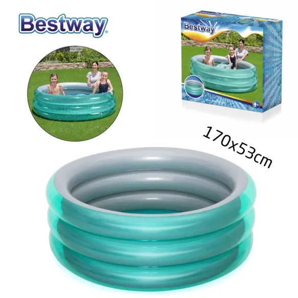Piscine Ronde Gonflable Bestway avec 3 Anneaux 170 x 53 cm Pour Enfants - 51042