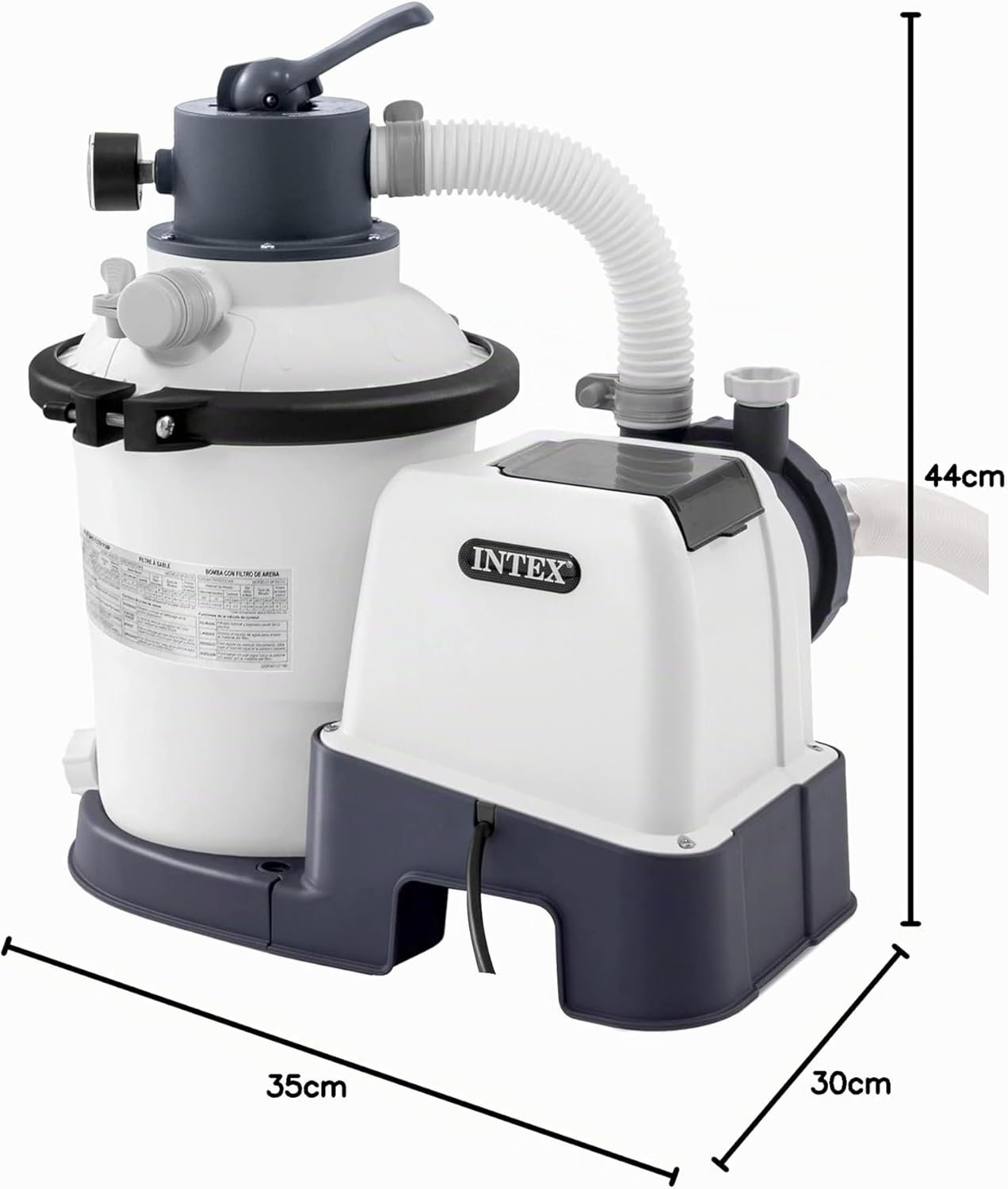 مضخة ترشيح وتصفية بالرمل Intex للمسابح بمعدل تدفق 2000 لتر/ساعة كريسـتال كلير (Krystal Clear SX925) – 26642 Pompe de filtration à sable INTEX pour piscine 2000 L/h Krystal Clear SX925 - 26642