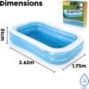 Piscine Rectangulaire Gonflable Familiale 262 x 175 x 51 cm Bestway 54006
