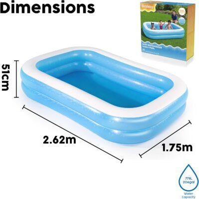 Piscine Rectangulaire Gonflable Familiale 262 x 175 x 51 cm Bestway 54006