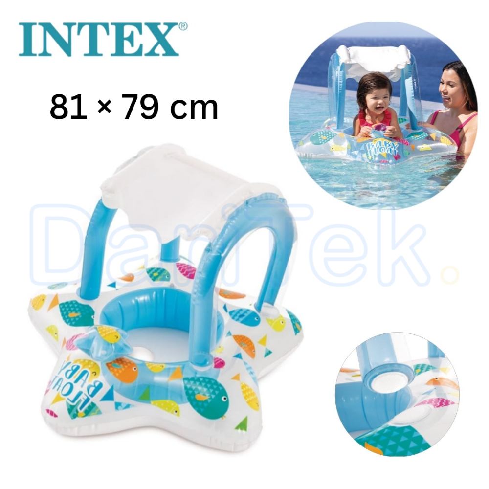 Bouée Gonflable avec Auvent anti soleil INTEX 81 X 79 cm pour enfants - 56573NP