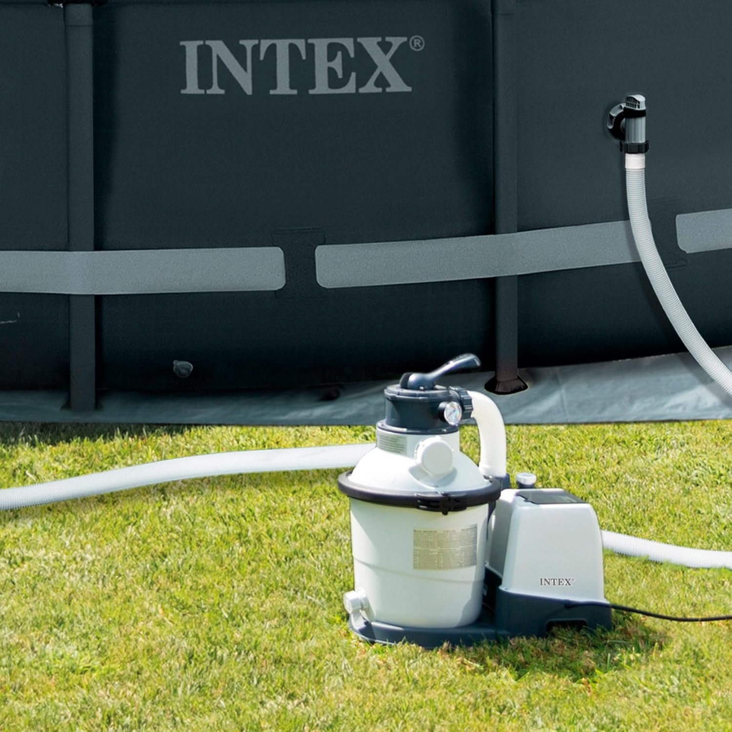 مضخة ترشيح وتصفية بالرمل Intex للمسابح بمعدل تدفق 2000 لتر/ساعة كريسـتال كلير (Krystal Clear SX925) – 26642 Pompe de filtration à sable INTEX pour piscine 2000 L/h Krystal Clear SX925 - 26642