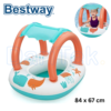 عوامة وقارب أطفال قابل للنفخ Bestway Comfort Plush مع مظلة واقية من الشمس ومقاومة للأشعة فوق البنفسجية - 84 × 67 سم - 34203 Bateau Gonflable pour Bébé Bestway Comfort Plush avec Pare-Soleil Anti-UV - 84 x 67 cm - 34203