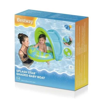 Bouée Bébé avec Pare-Soleil anti UV Bestway 80 x 85 cm pour Piscine et plage - 34091