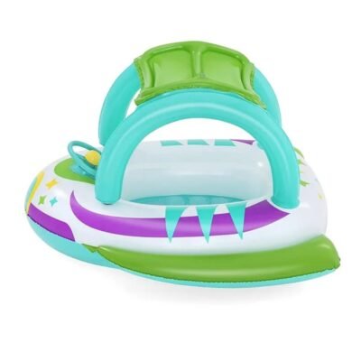Bateau Bouée Gonflable Avec Pare-Soleil Bestway 1.07m x 1.12m Voiture Avec Volant - 34149