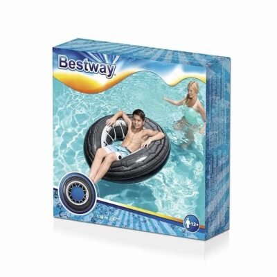 Bouée Gonflable Bestway Diamètre 119 Cm Avec 2 Poignée Motif Pneu - 36102