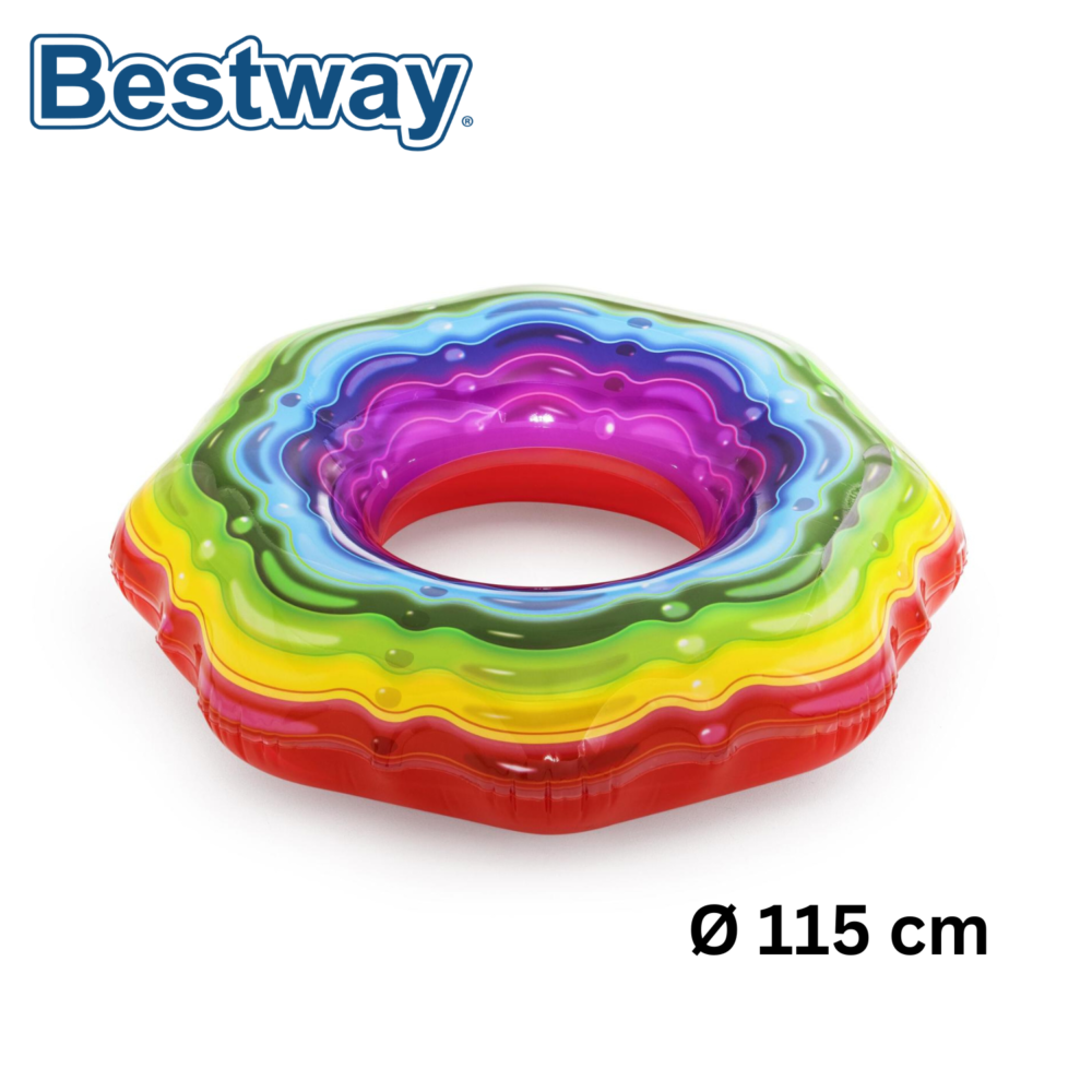 Bouée Gonflable Rainbow 115cm Bestway pour Piscine et Plage - 3616