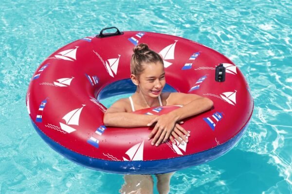 Bouée Gonflable Bestway pour Piscine Diamètre 119Cm Nautical Rouge - 36353
