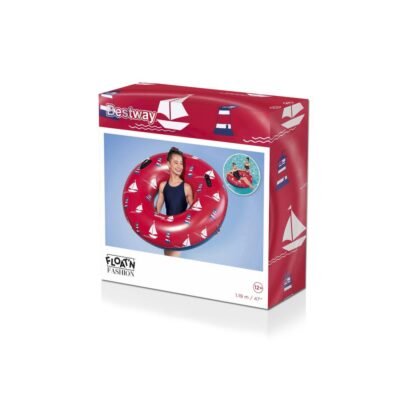 Bouée Gonflable Bestway pour Piscine Diamètre 119Cm Nautical Rouge - 36353