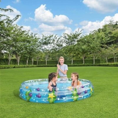 Piscine Ronde Gonflable Bestway avec 3 Anneaux 152 x 30 cm Pour Enfants - 51004