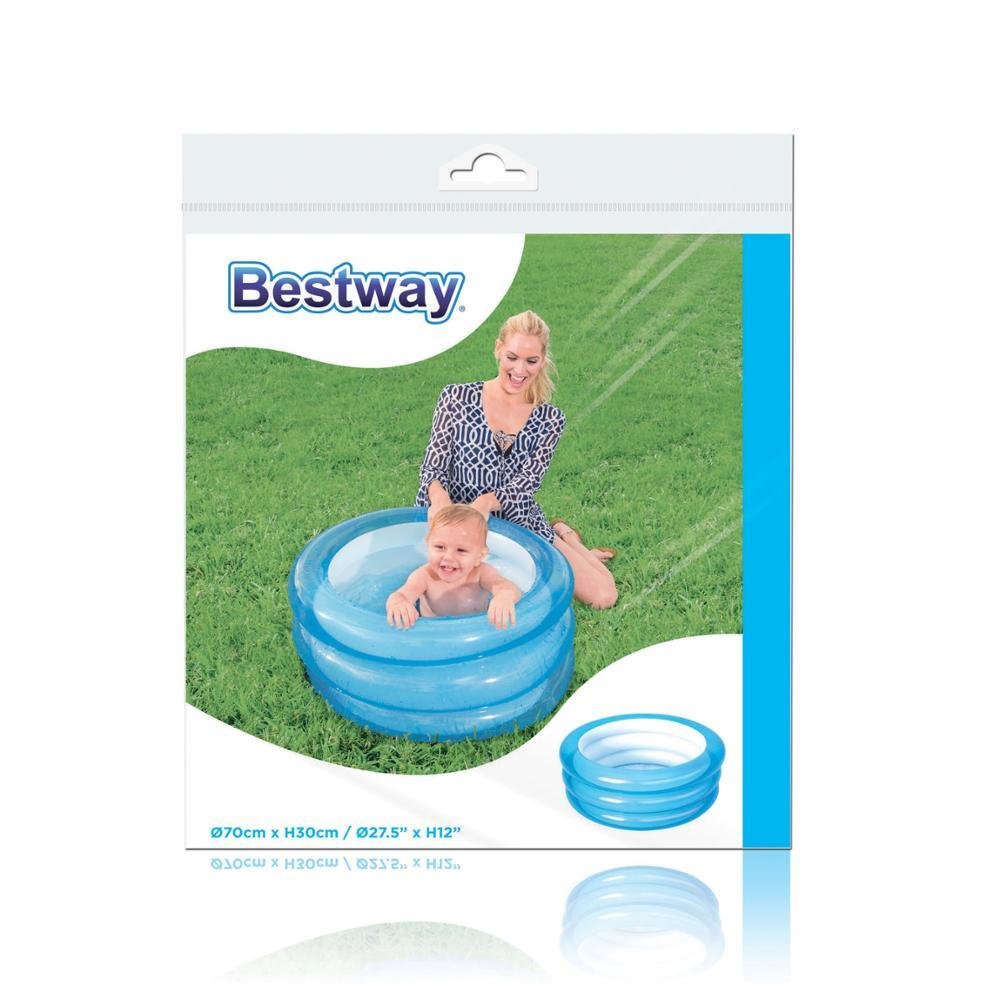 مسبح أطفال ورضع دائري قابل للنفخ مكون من 3 حلقات من Bestway بأبعاد 70 × 30 سم - 51033 Piscine Ronde Gonflable Bestway 70 × 30 cm En 3 Anneaux Pour bébé et Enfants - 51033
