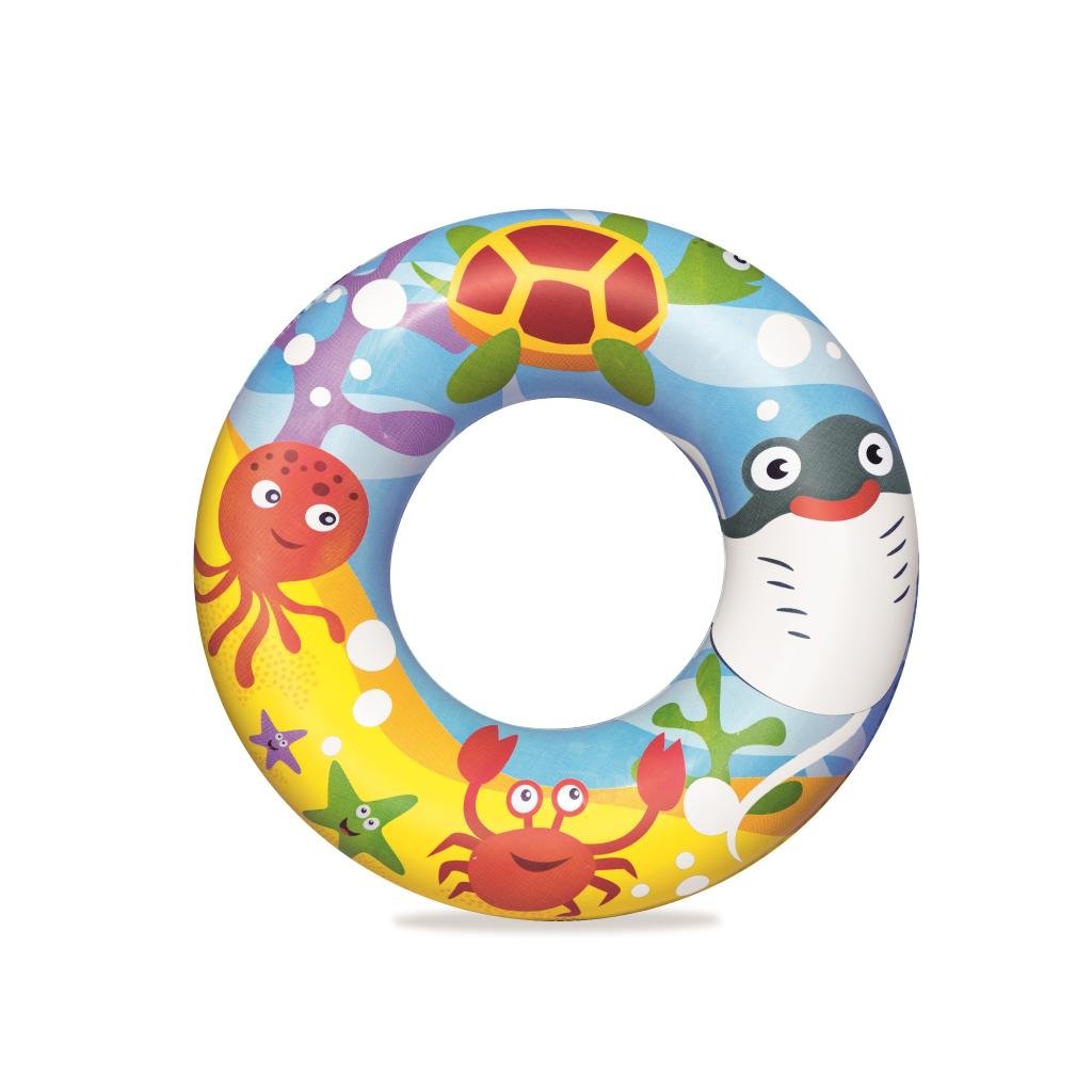 مجموعة مسبح أطفال 3 في 1 قابل للنفخ من Bestway يشمل عوامة وكرة بأبعاد 122 × 20 سم - 51124 Piscine Gonflable Bestway 3en1 pour enfants avec bouée et ballon - 51124