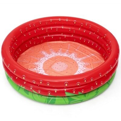 Piscine Ronde Gonflable Fraise Bestway Avec 3 Anneaux pour enfants - 160 x 38 cm - 51145