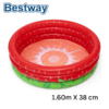 Piscine Ronde Gonflable Fraise Bestway Avec 3 Anneaux pour enfants - 160 x 38 cm - 51145